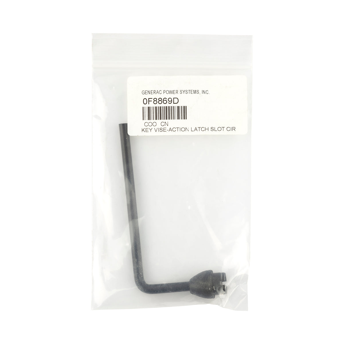 Generac 0F8869D Slotted Circle Vice Action Latch Key