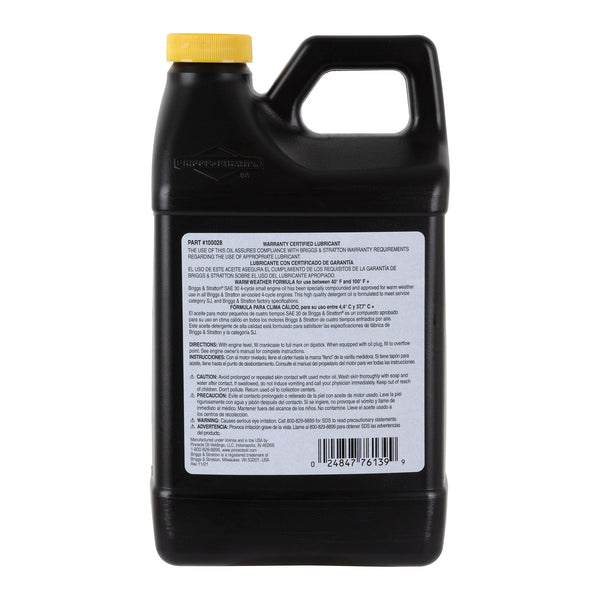 Briggs & Stratton 100028 SAE30 Engine Oil, 48 oz Bottle