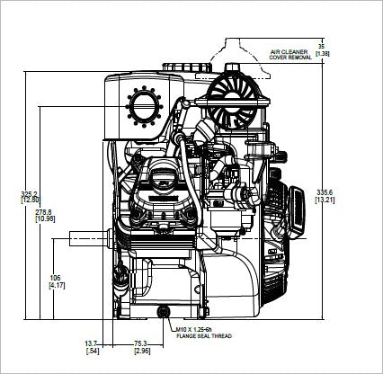 Briggs & Stratton 10V332-0004-F1 Vanguard 5.0 HP 169cc Horizontal Shaft Engine