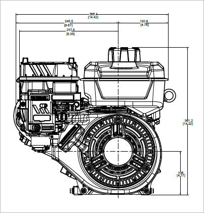 Briggs & Stratton 10V332-0004-F1 Vanguard 5 HP 169cc Horizontal Shaft Engine