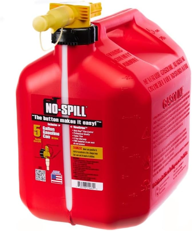 No Spill 1460S 5 Gallon Gasoline Can w/ View Strip