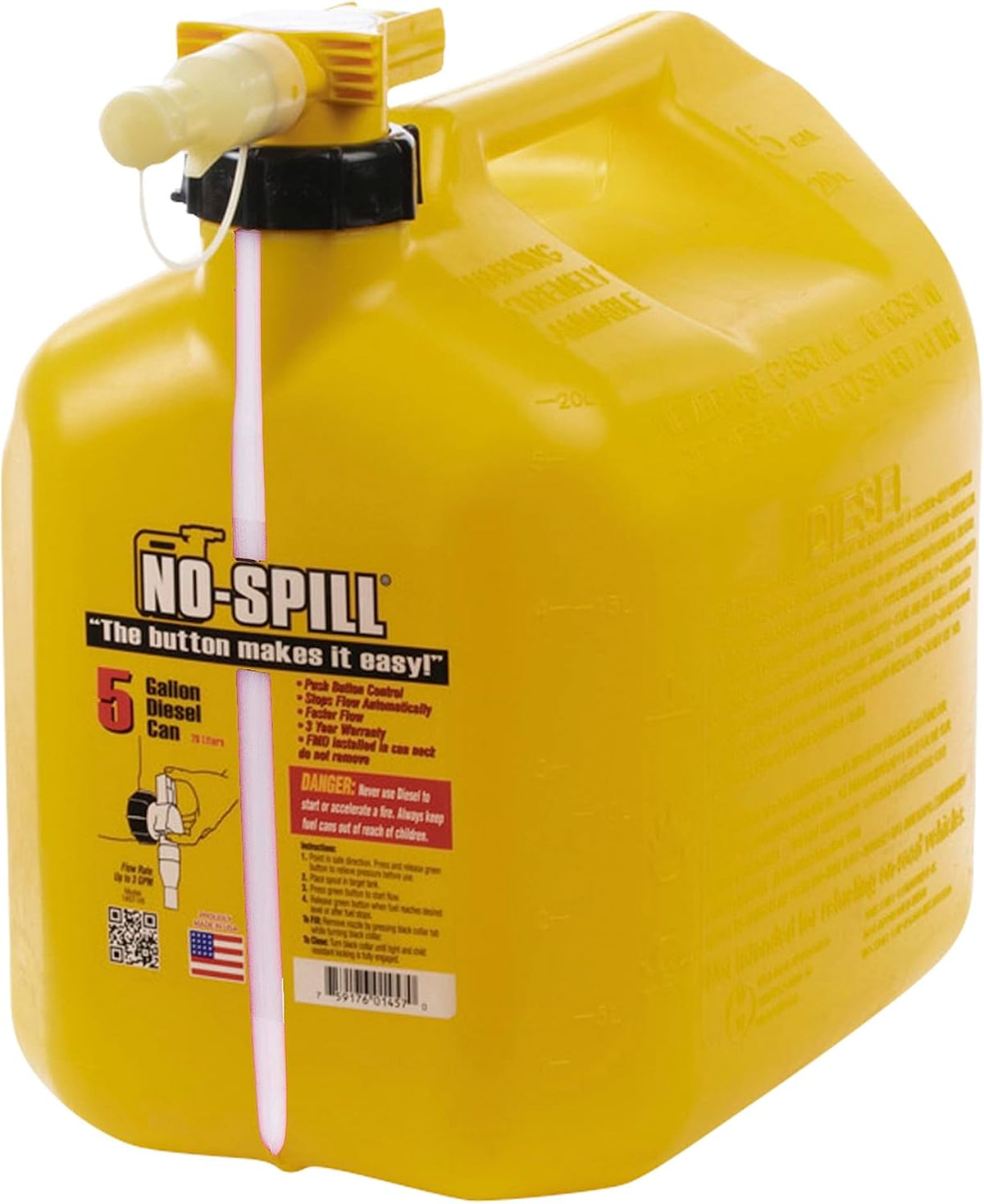 No Spill 1467S 5 Gallon Diesel Can w/ View Strip