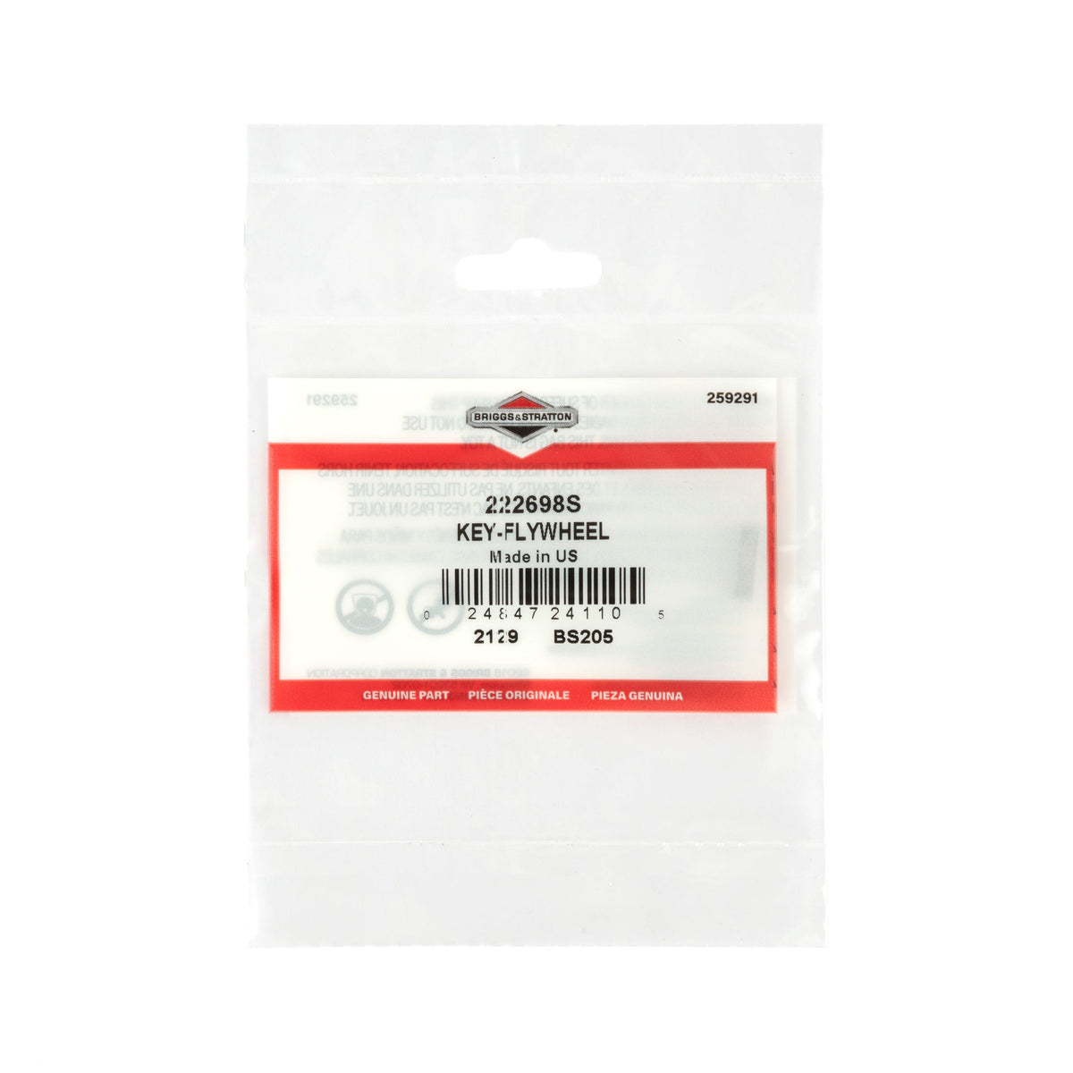 Briggs & Stratton 222698S Flywheel Key