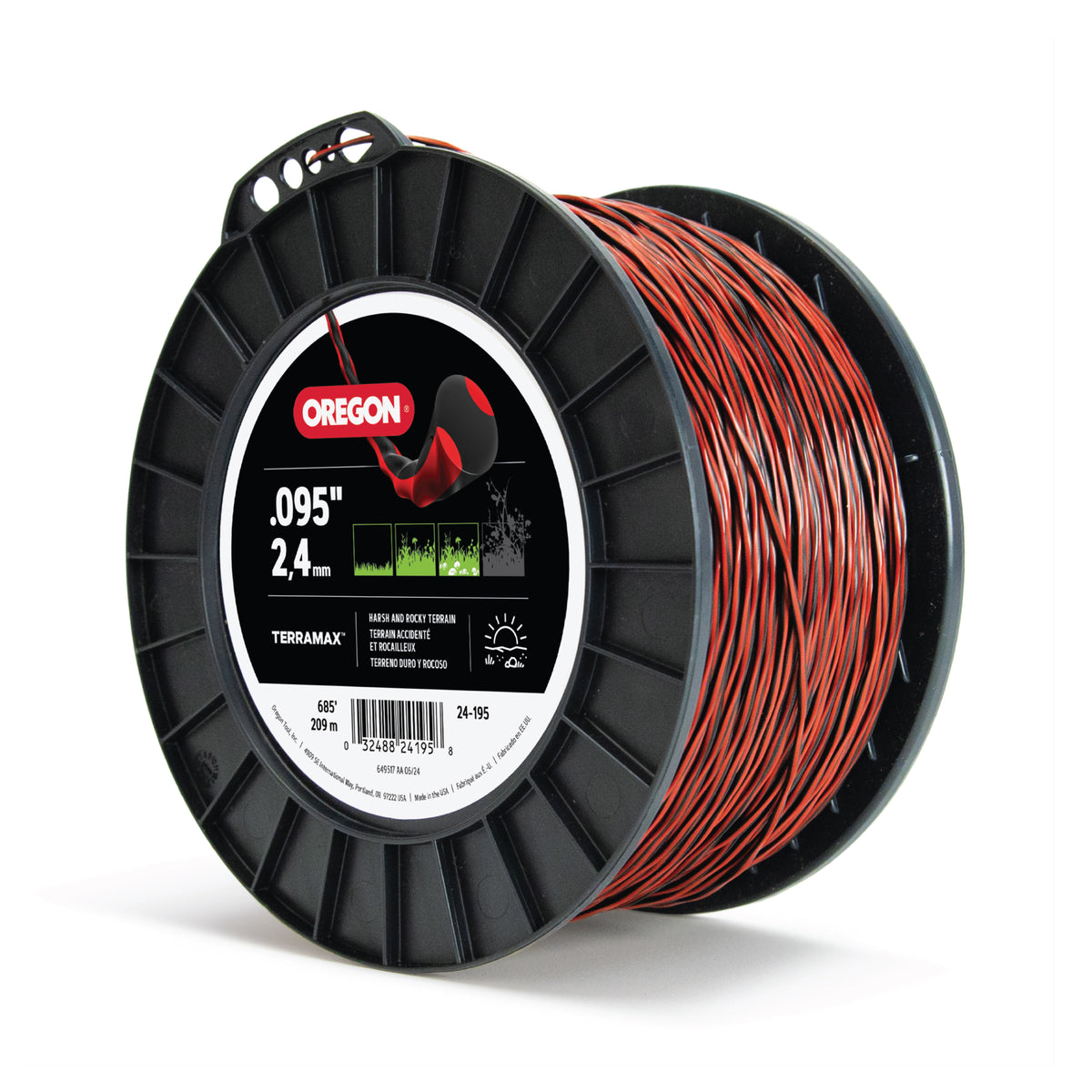 Oregon 24-195 Terramax, .095 Oval Twist 3 lb Spool
