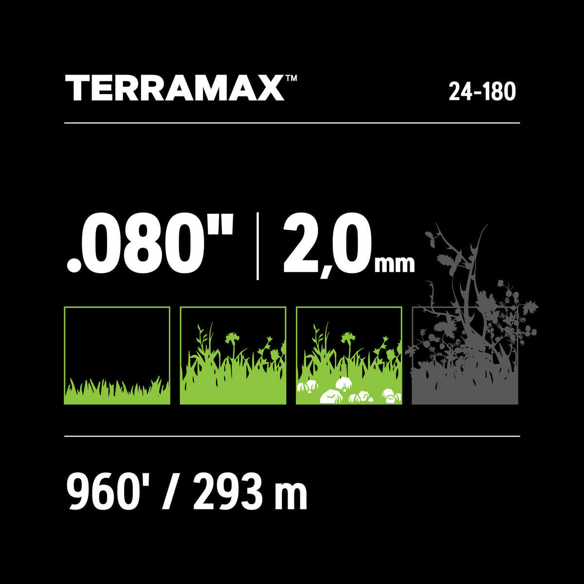 Oregon 24-180 Terramax, .080 Oval Twist 3 lb Spool