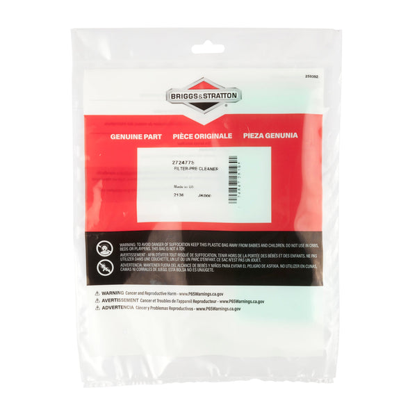 Briggs & Stratton 272477S Pre-Cleaner Filter