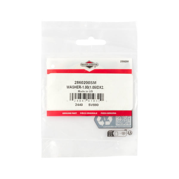 Briggs & Stratton 2860200SM Washer, 1.00