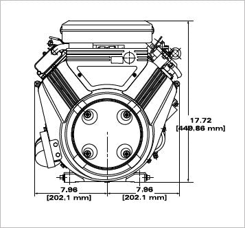 Briggs & Stratton 386447-0438-G1 Vanguard 23 HP 627cc Horizontal Shaft Engine