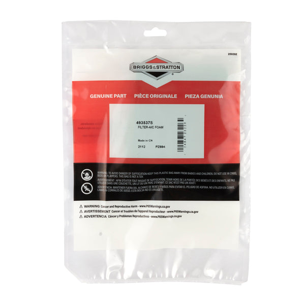 Briggs & Stratton 4147 FOAM-FILTER (5 X 493537S)