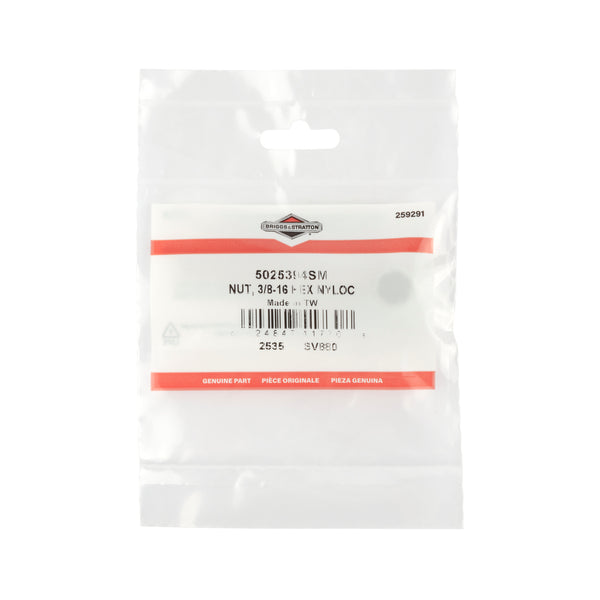 Briggs & Stratton 5025394SM NUT, 3/8-16 HEX NYLOC