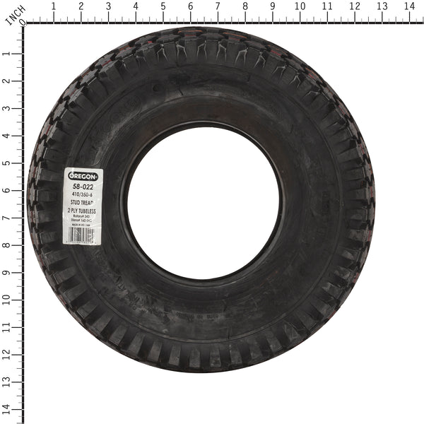 Oregon 58-022 Tire - 410 / 350-6 Stud 2-Ply