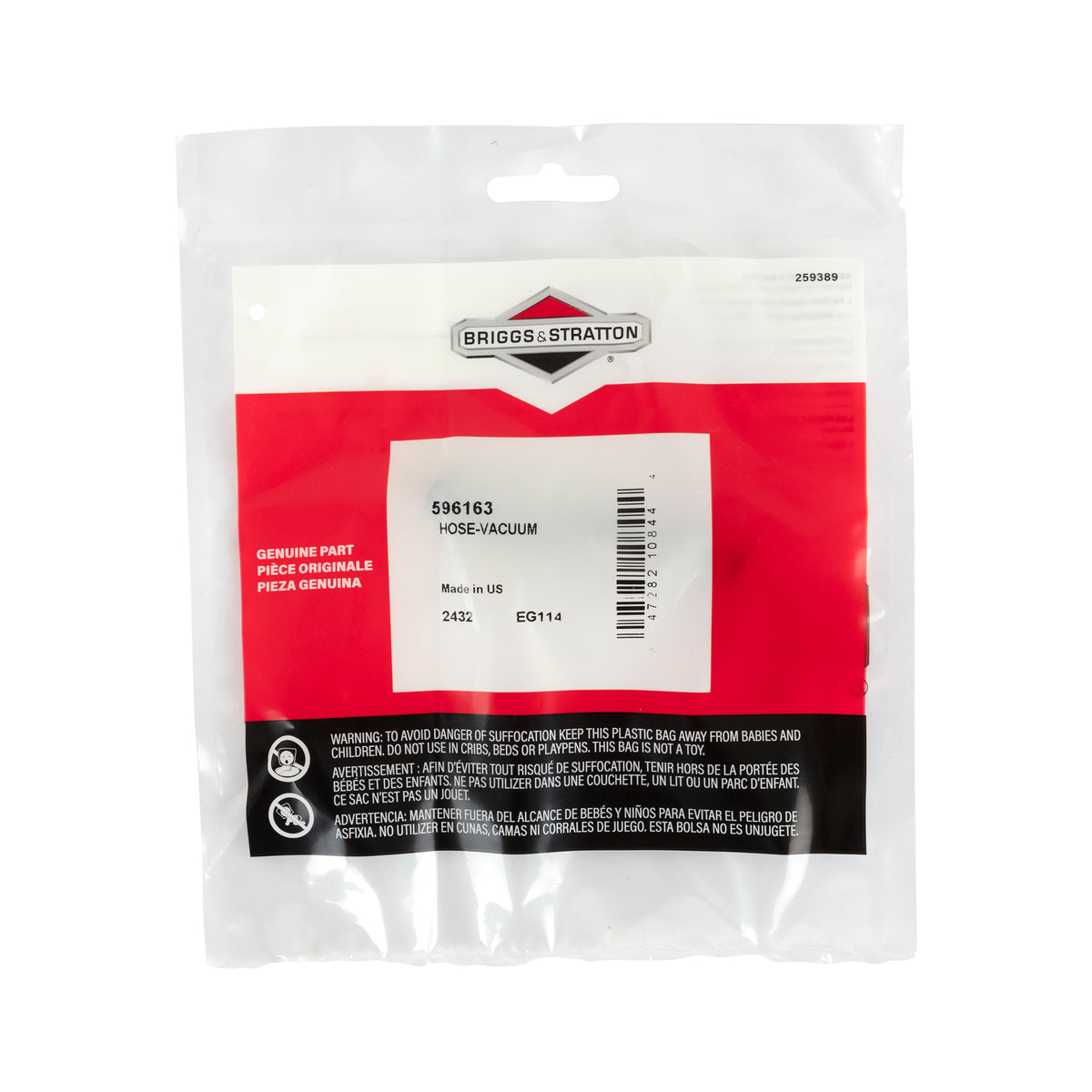 Briggs & Stratton 596163 Vacuum Hose