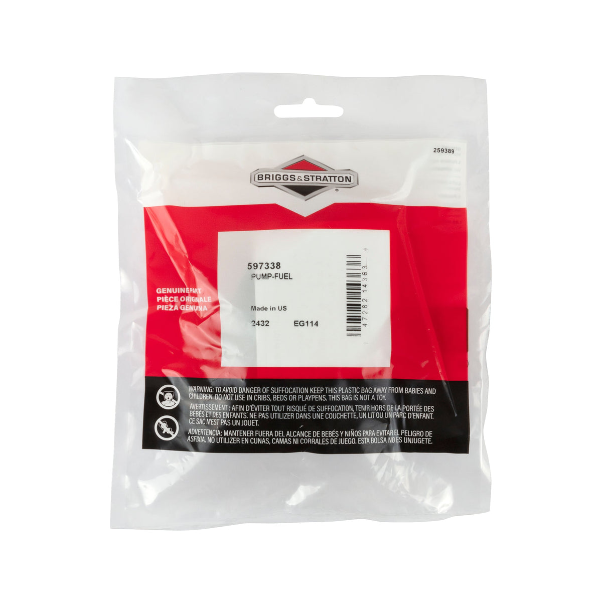 Briggs & Stratton 597338 Fuel Pump
