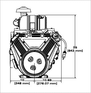 Briggs & Stratton 613477-0250-J1 Vanguard 35 HP 993cc Horizontal Shaft Engine
