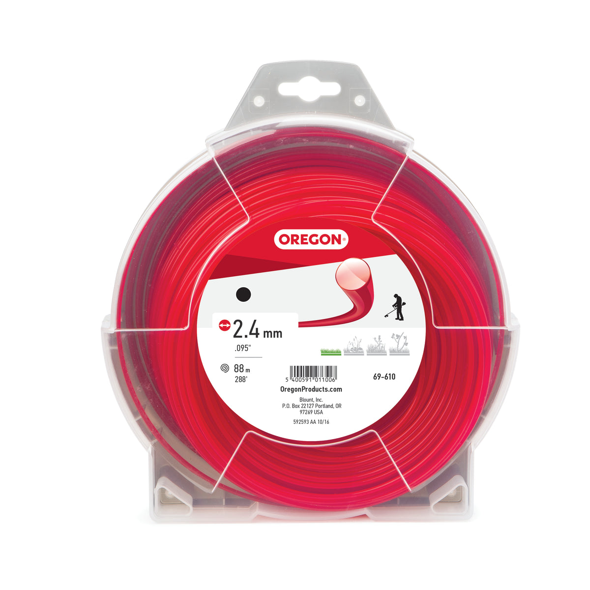 Oregon 69-610 OREGON TRIMMER LINE, RED, RD, .095 1LB DONUT
