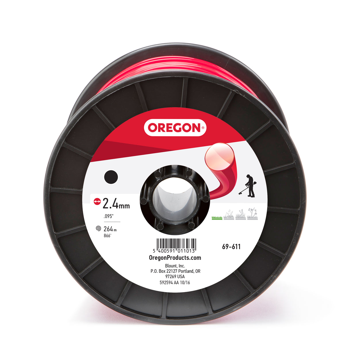 Oregon 69-611 TRIMMER LINE,RED,RD,.095 3lb S