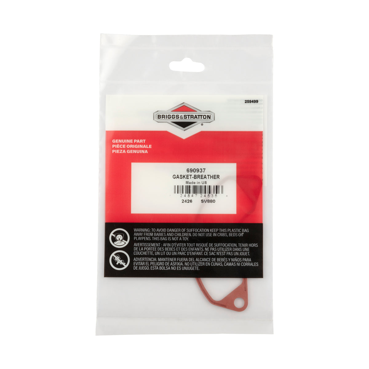 Briggs & Stratton 690937 Breather Gasket