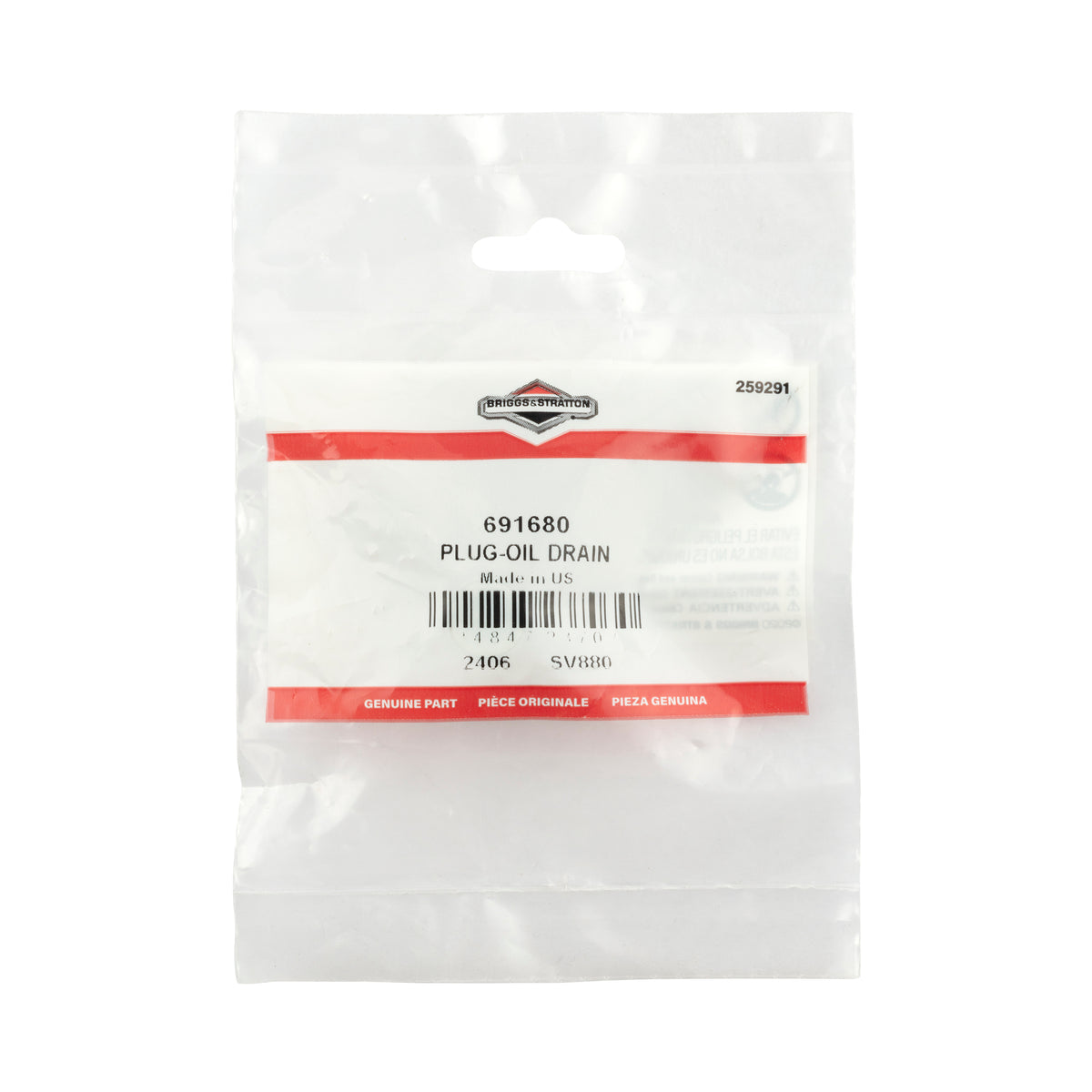 Briggs & Stratton 691680 Oil Drain Plug