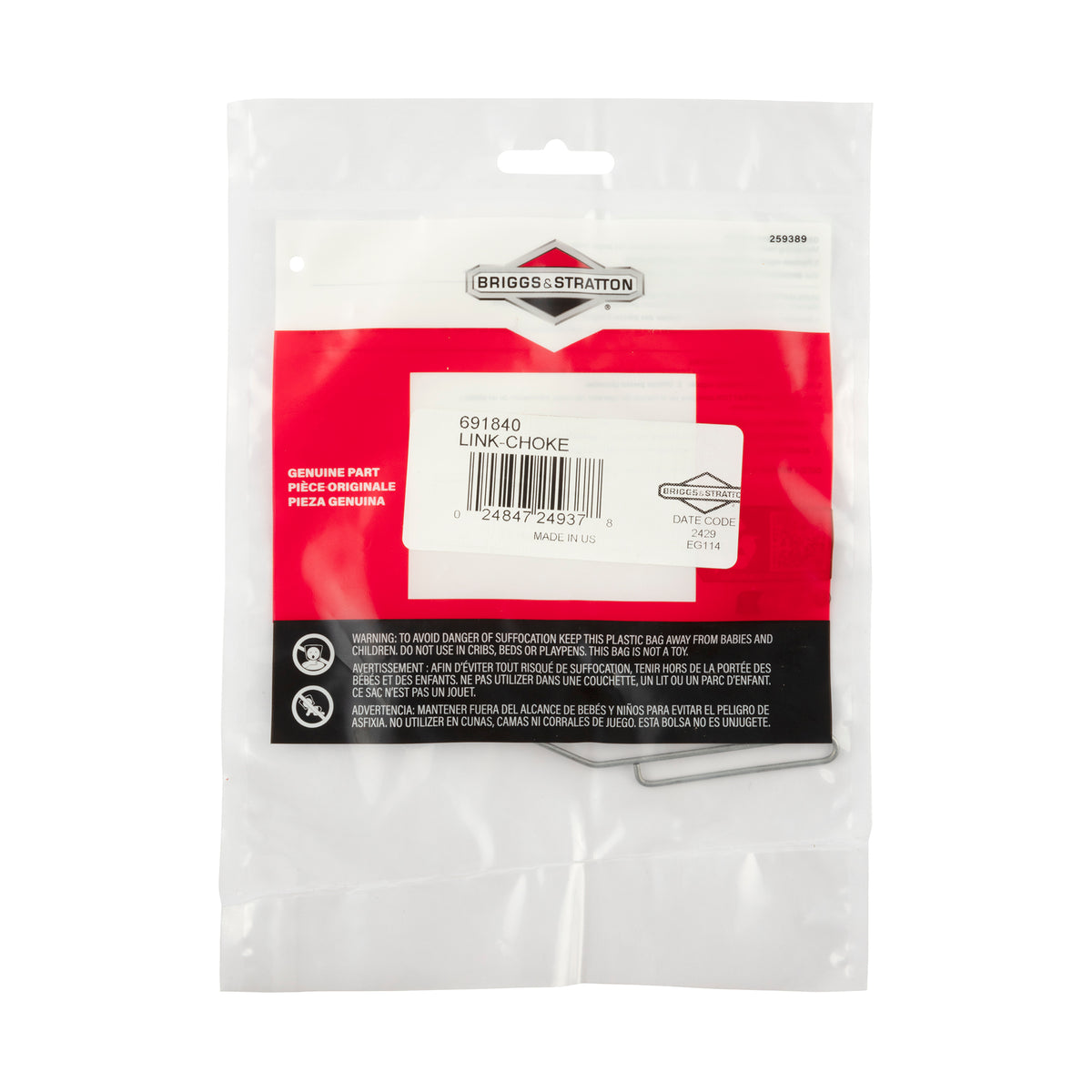 Briggs & Stratton 691840 Choke Link