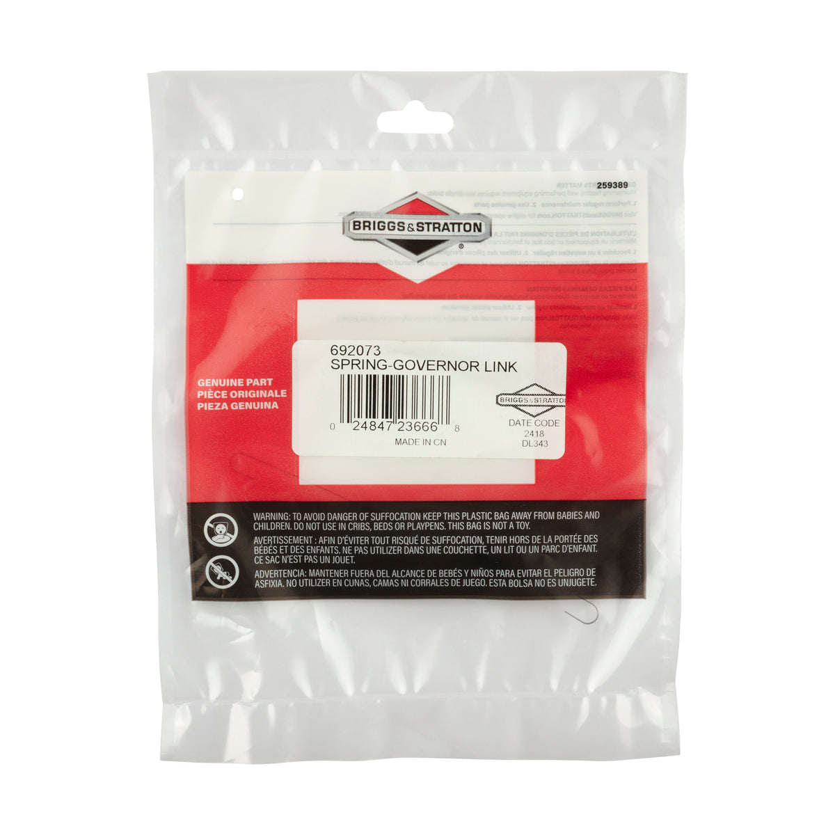 Briggs & Stratton 692073 Governor Link Spring