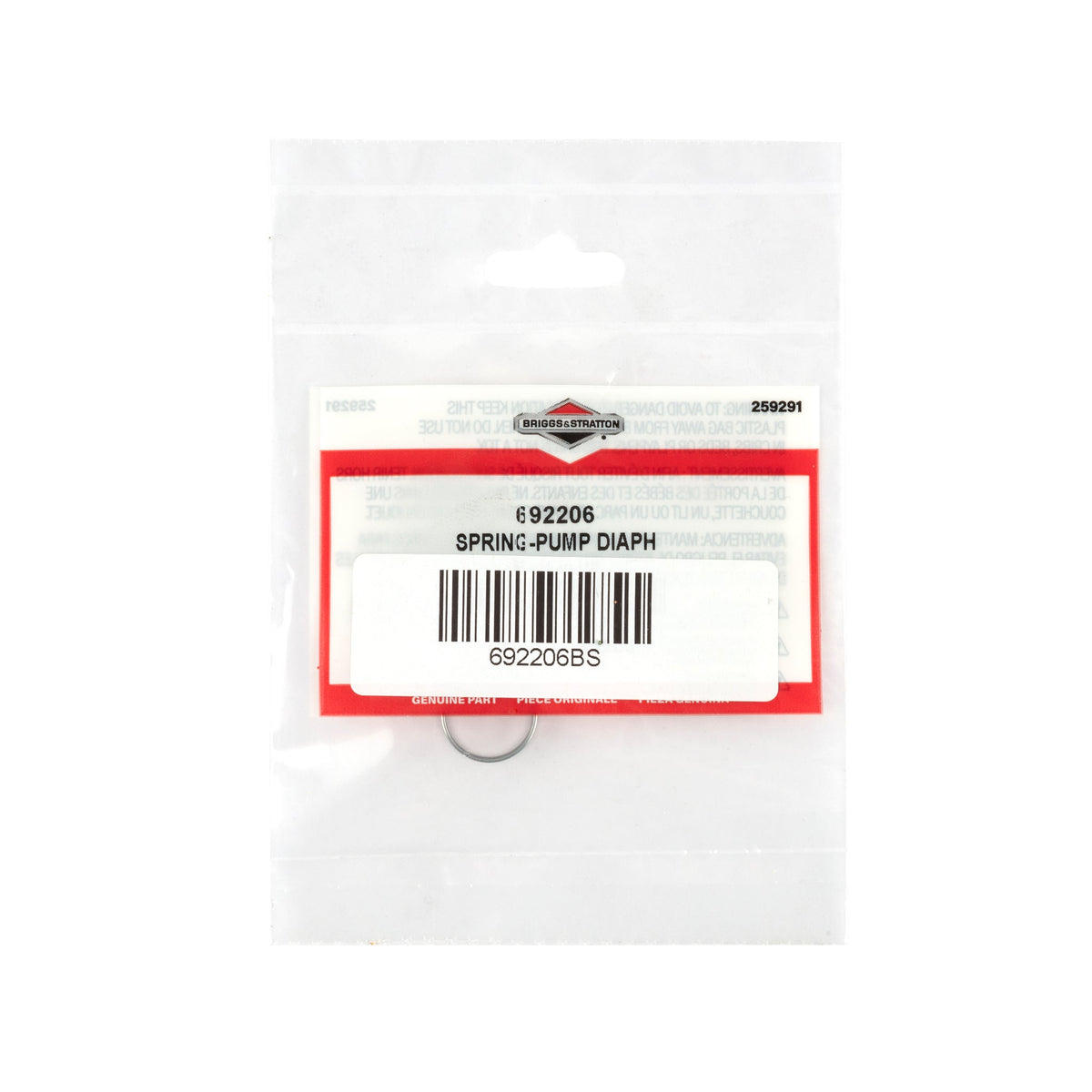 Briggs & Stratton 692206 Pump Diaphragm Spring