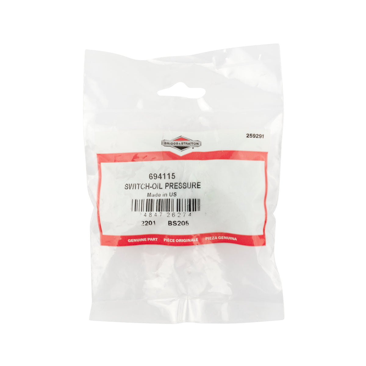 Briggs & Stratton 694115 Oil Pressure Switch