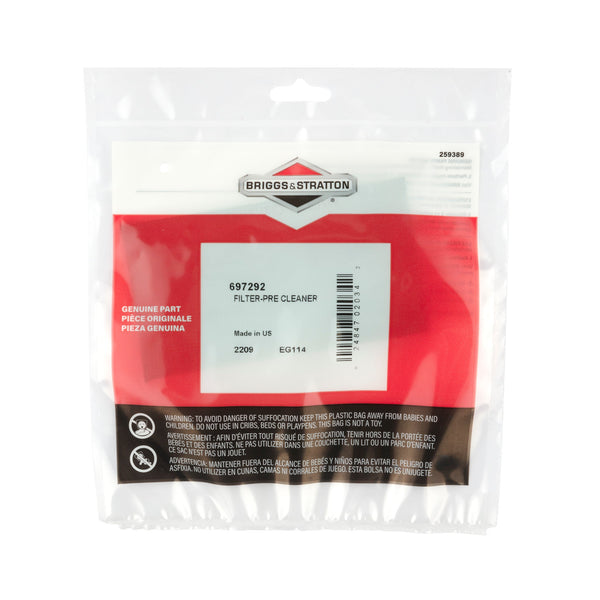 Briggs & Stratton 697292 Pre-Cleaner Filter