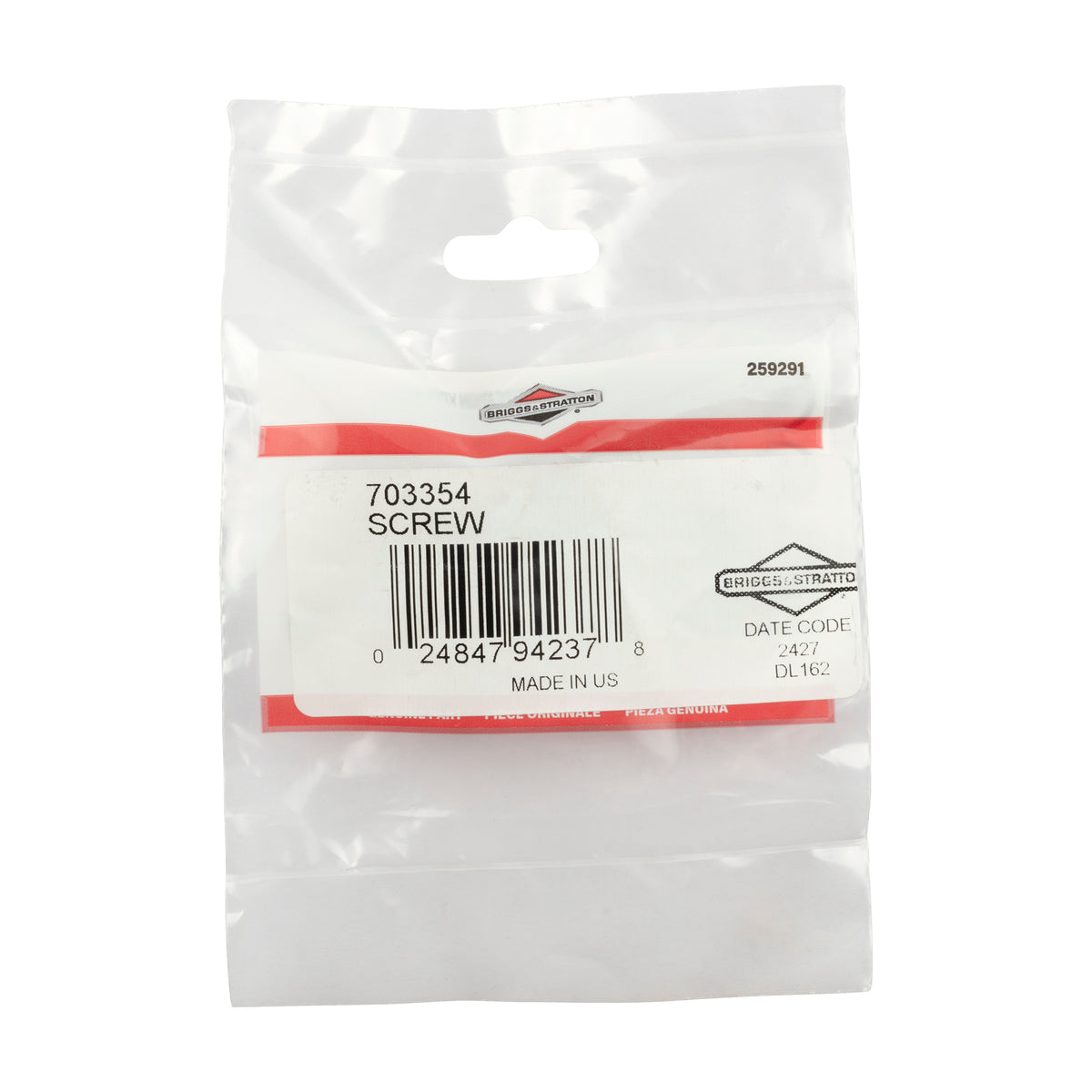 Briggs & Stratton 703354 Screw - 5/16-18