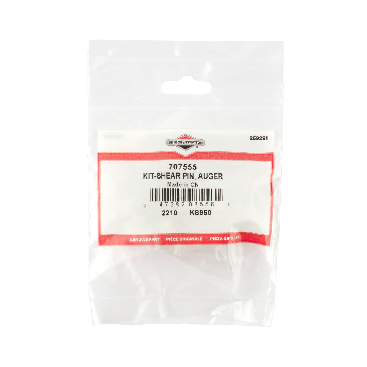 Briggs & Stratton 707555 Kit-SHEAR PIN, AUGER