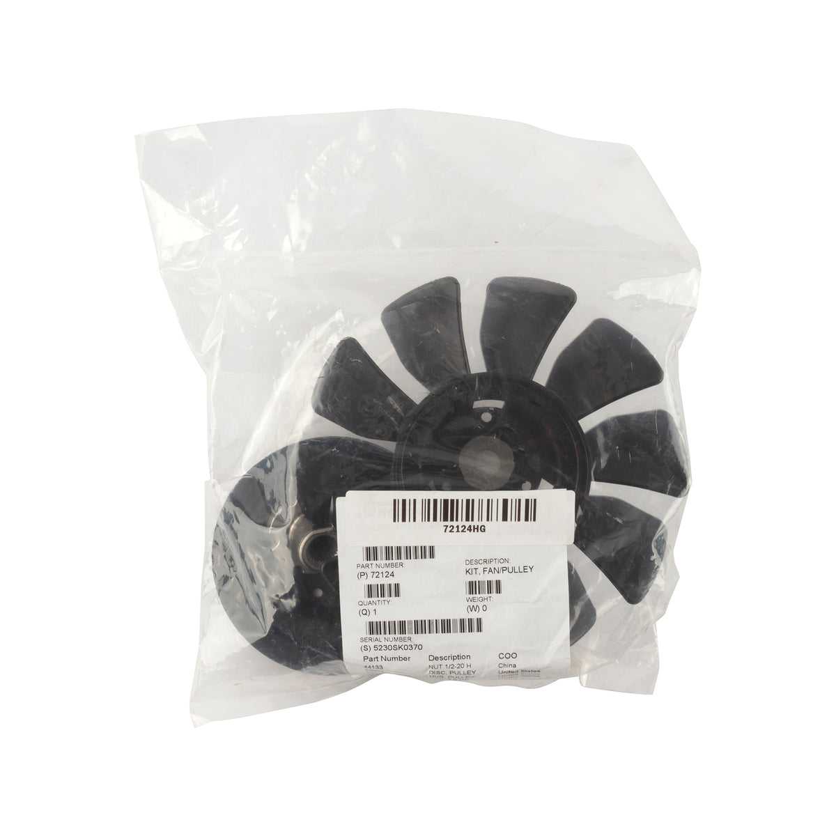 Hydro Gear 72124 Fan & Pulley Kit