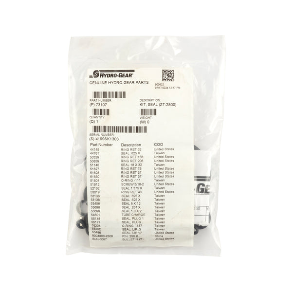 Hydro Gear 73107 Overhaul Seal Kit