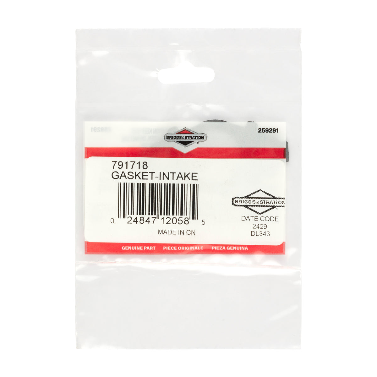 Briggs & Stratton 791718 Intake Gasket