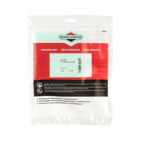 Briggs & Stratton 797704 Pre-Cleaner Filter