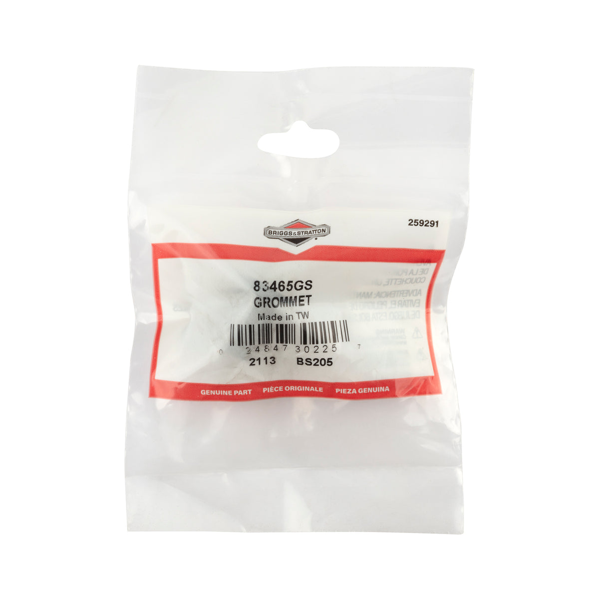 Briggs & Stratton 83465GS Grommet