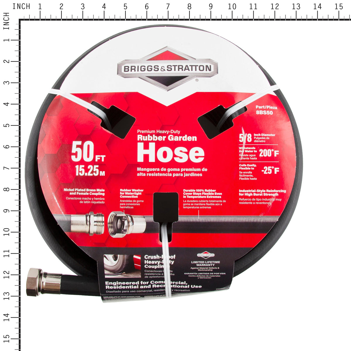 Briggs & Stratton 8BS50 Heavy-Duty Rubber Garden Hose (50ft)