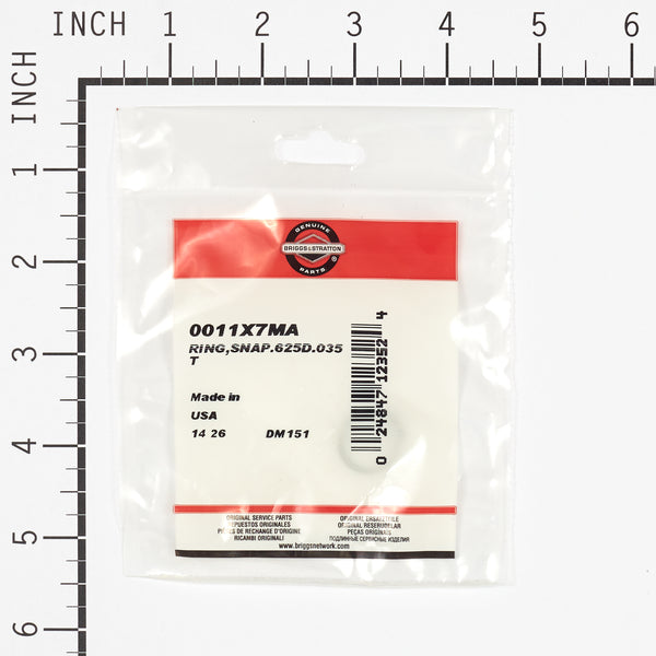 Briggs & Stratton 11X7MA Snap Ring, 0.625  / 0.035