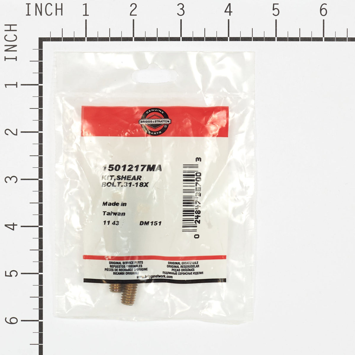 Briggs & Stratton 1501217MA Kit, Shear Bolt (5/16-18)