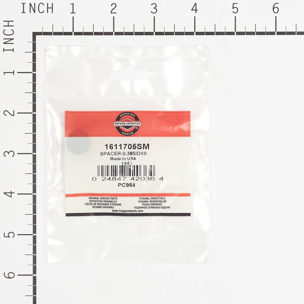 Briggs & Stratton 1611705SM Spacer, 0.385 ID X 0.625 OD