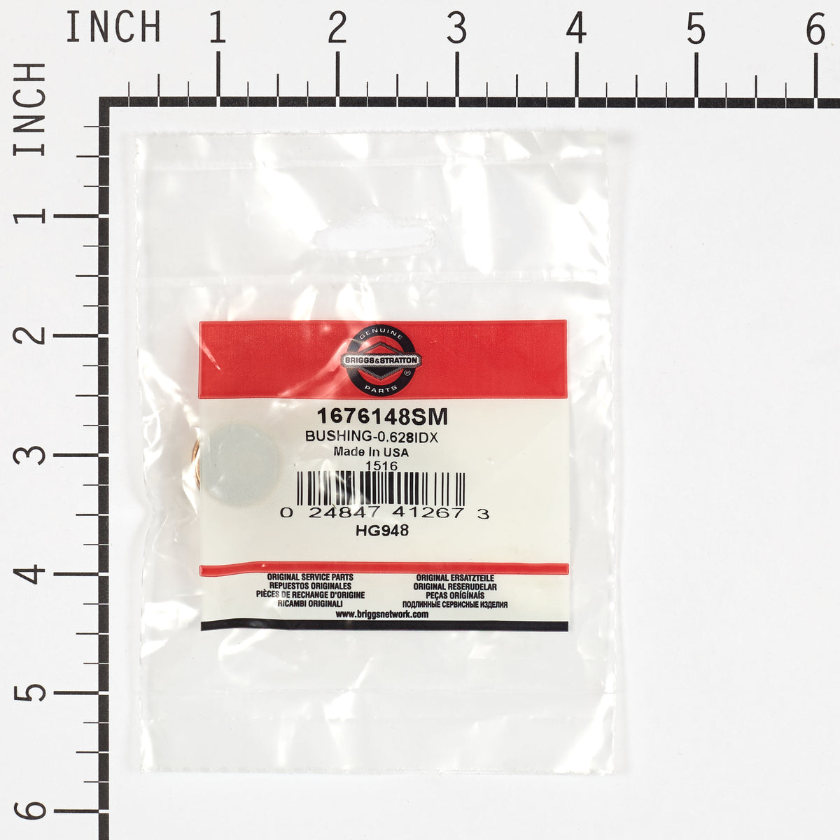 Briggs & Stratton 1676148SM Bushing - .628 ID x .751 OD