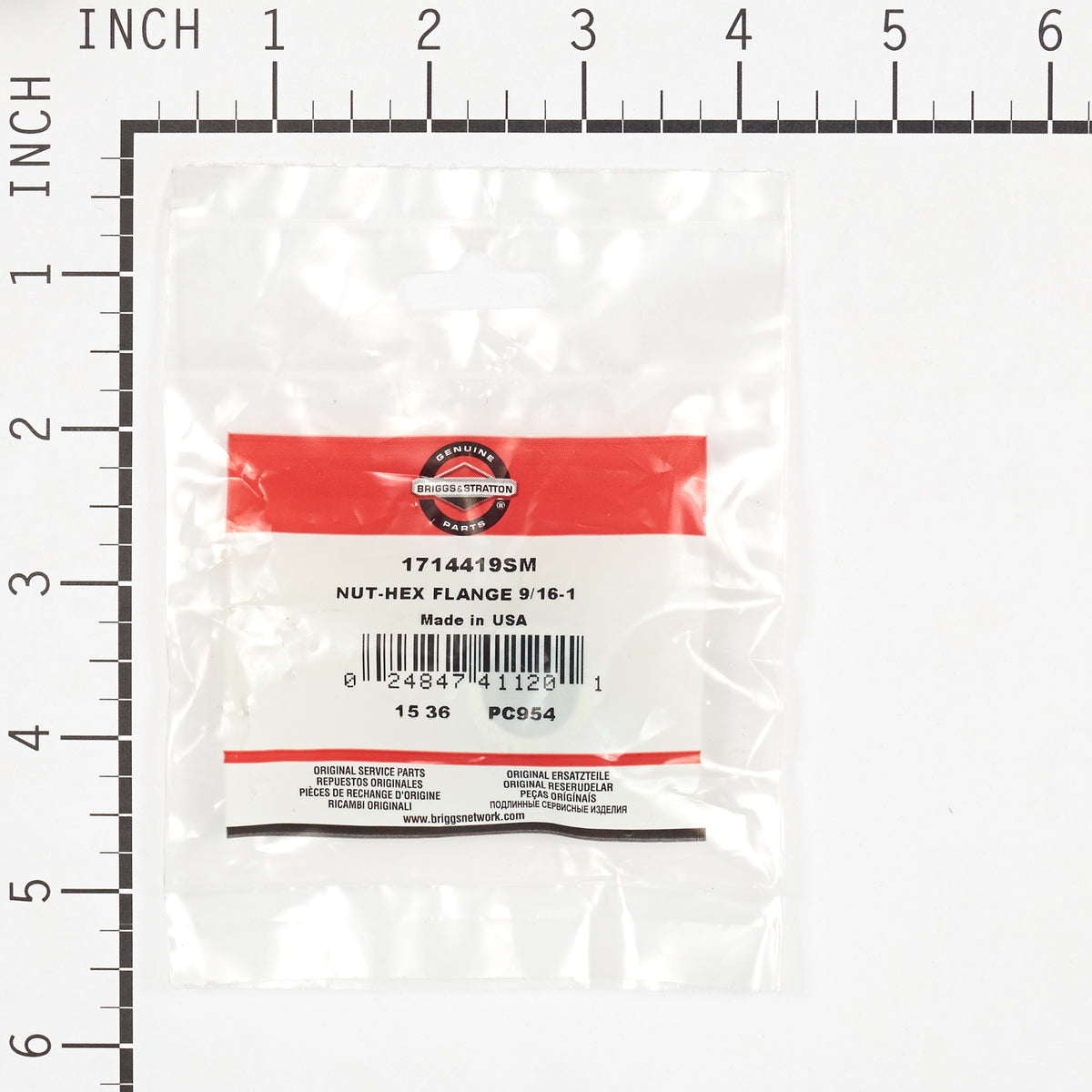 Briggs & Stratton 1714419SM Nut, Hex Flange - 9/16-18