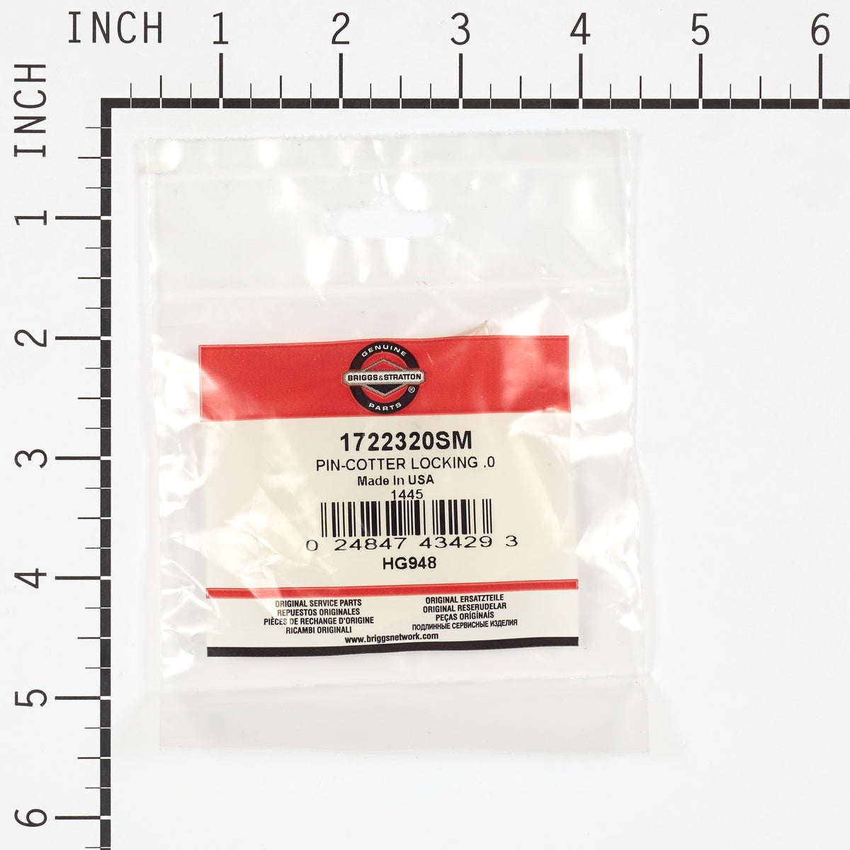 Briggs & Stratton 1722320SM Pin, Cotter Locking - 0.091 x 1.32