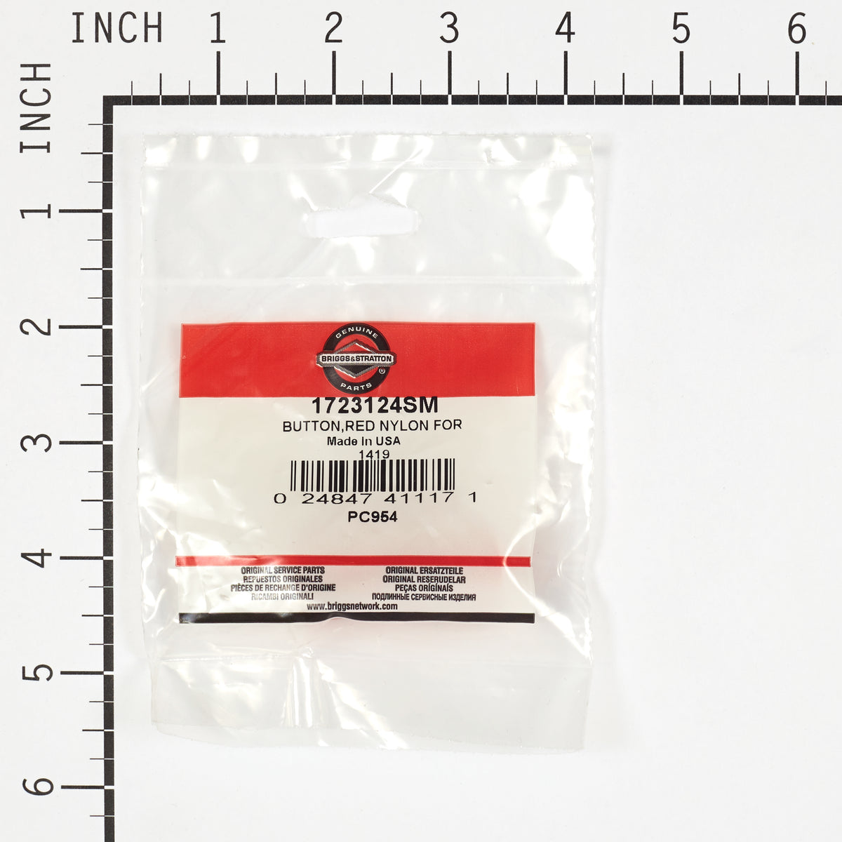Briggs & Stratton 1723124SM Red Nylon Button