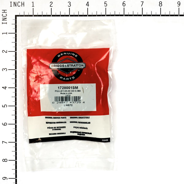 Briggs & Stratton 1728001SM Pulley - 3.00 OD