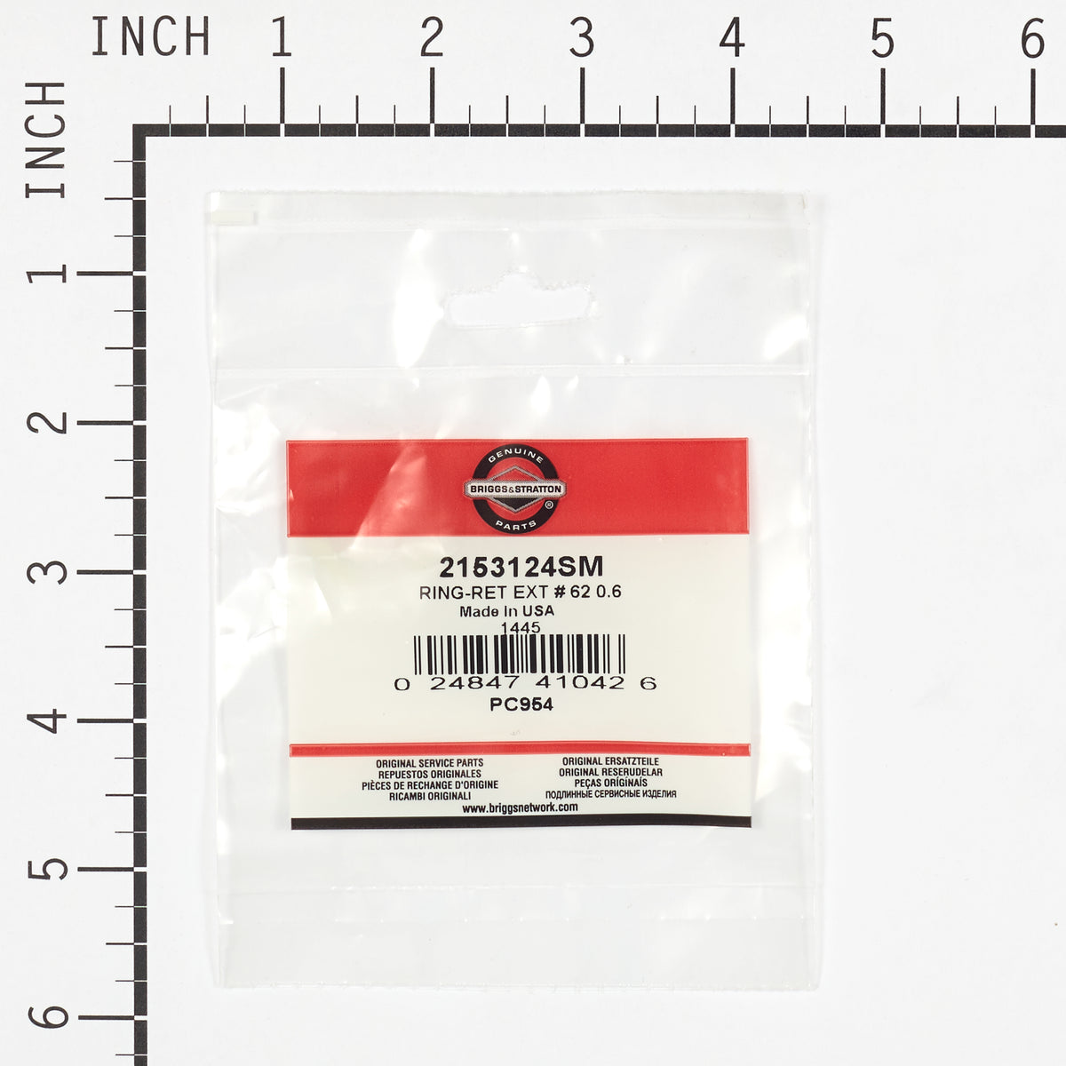 Briggs & Stratton 2153124SM Retainer Ring Ext # 62 0.6