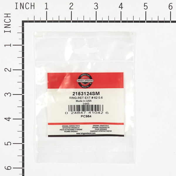 Briggs & Stratton 2153124SM Retainer Ring Ext # 62 0.6