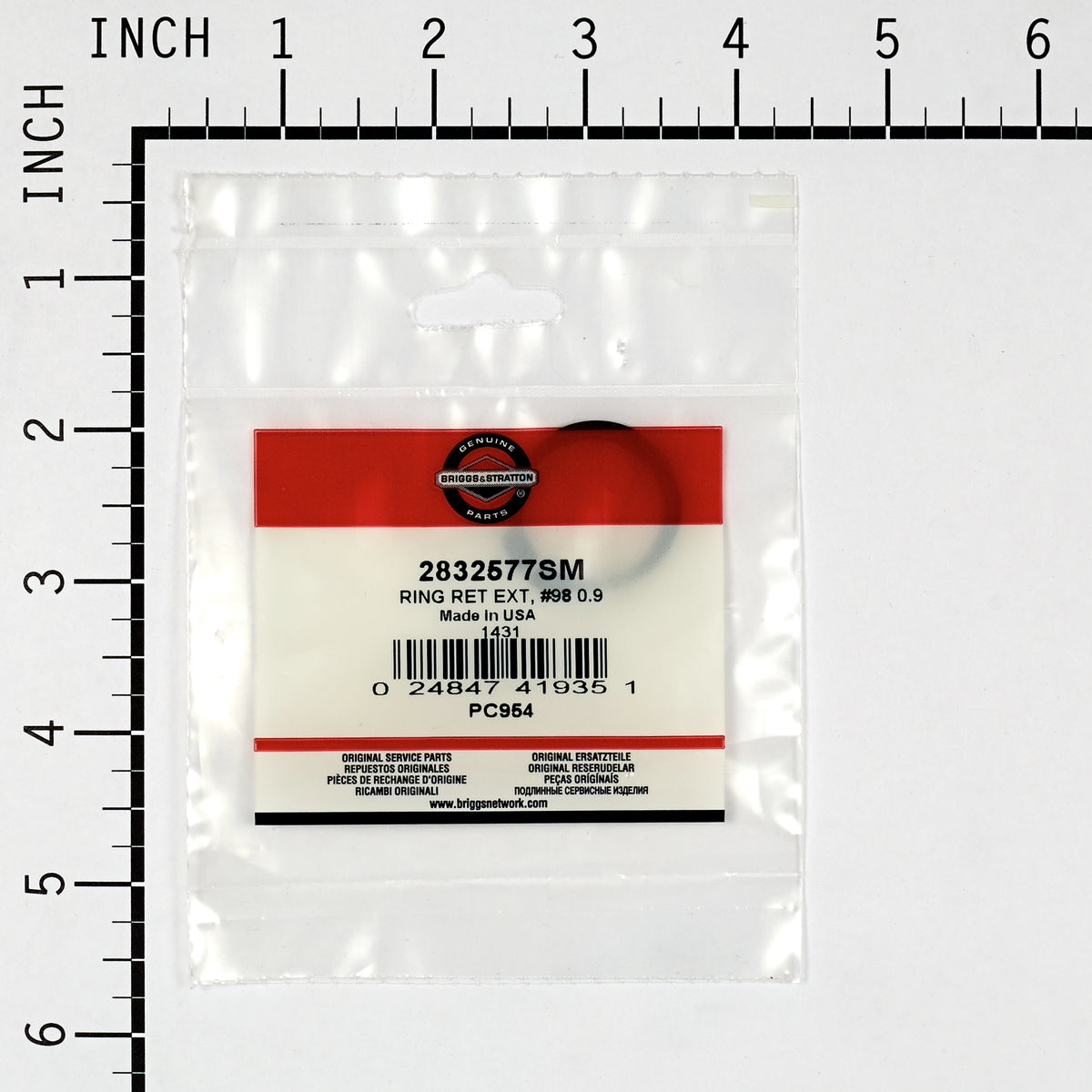 Briggs & Stratton 2832577SM Retainer Ring Ext, #98 0.9