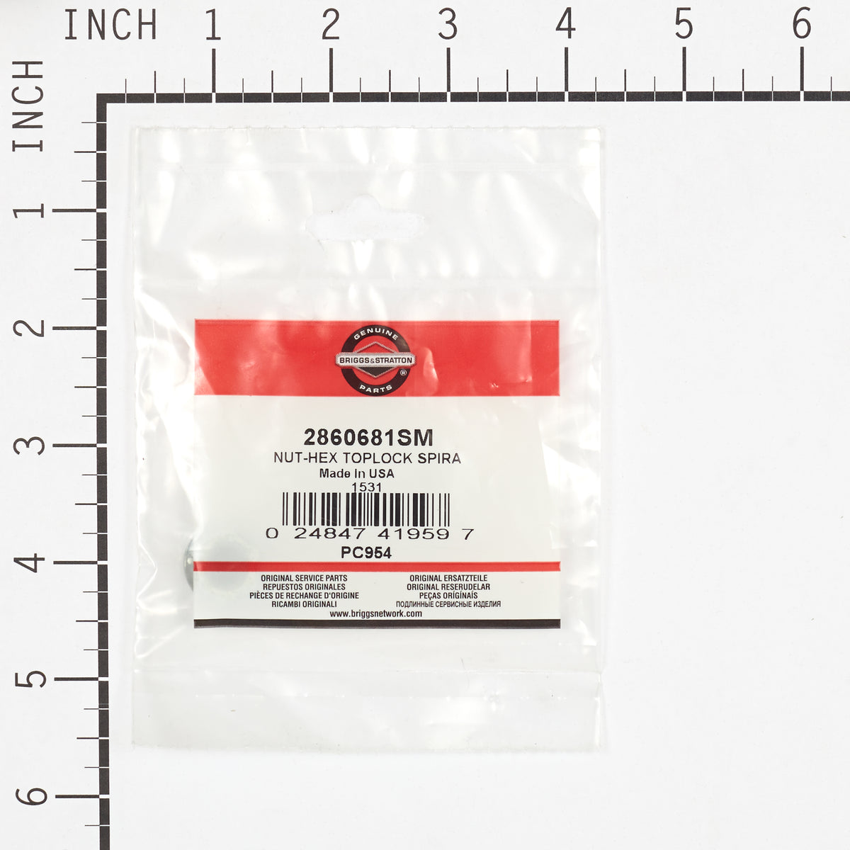 Briggs & Stratton 2860681SM NUT-HEX TOPLOCK SPIRA
