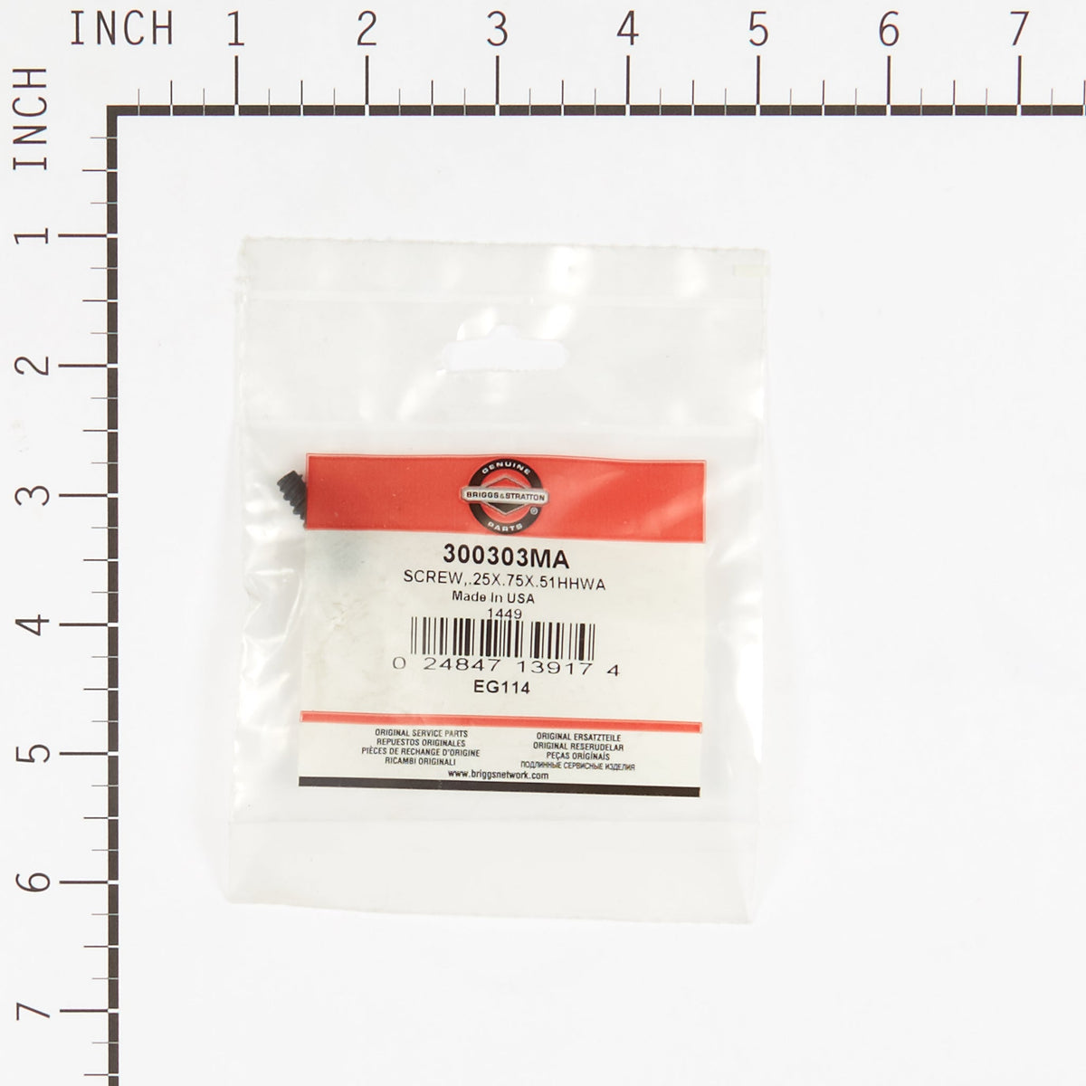 Briggs & Stratton 300303MA Screw, .25 X .75 X .51