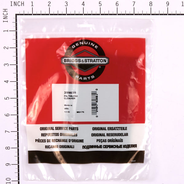 Briggs & Stratton 399039 Pre-Cleaner Filter