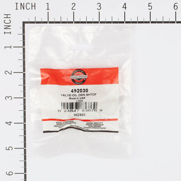 Briggs & Stratton 492030 Oil Drain Shutoff Valve